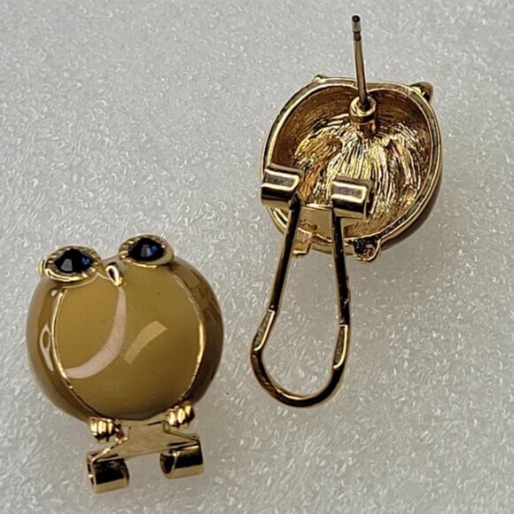 Tan Brown Owl Earrings - Picture 2 of 6